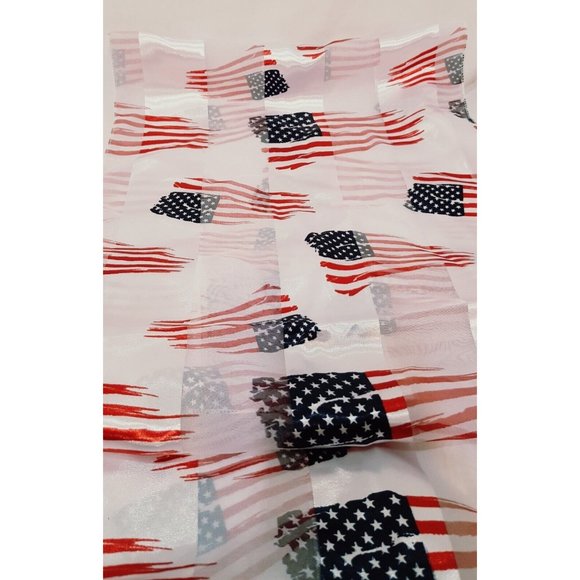 Infinity Scarf American Flag Patriotic U.S.A. Polyester Korea Holiday Stripes - Picture 2 of 10